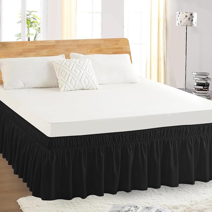 King Bed Skirt, Elastic Wrap Around Bed Skirt King Size, Bed Skirts - Image 5