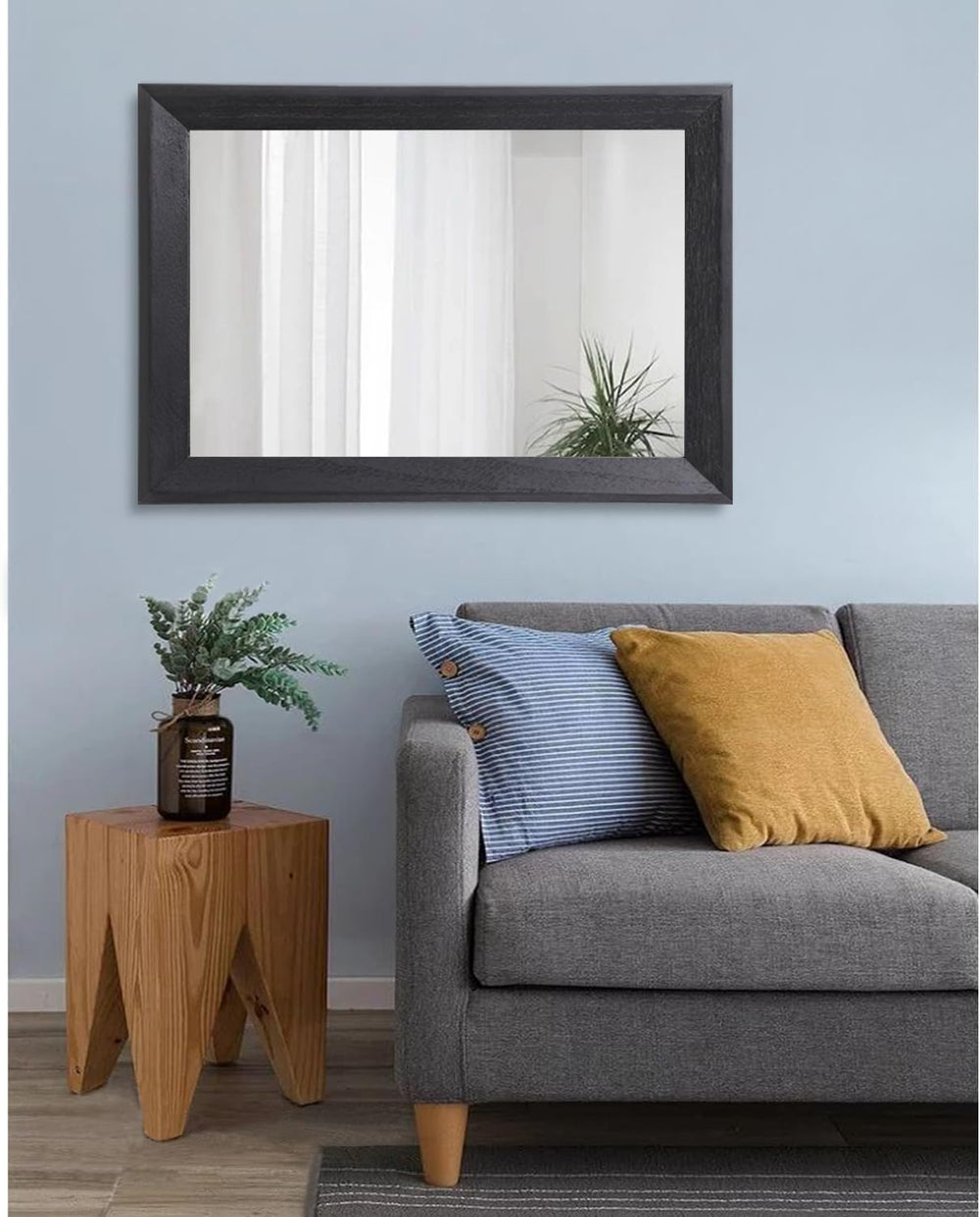 AAZZKANG Black Mirrors for Wall Rectangle Wood Framed Large 28"x20"...