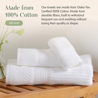 springtree home 100% cotton bath towel set | showing dimensions