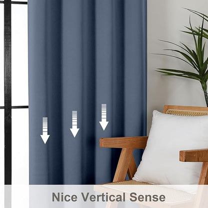 Gwine Denim Blue Blackout Curtains - Image 4