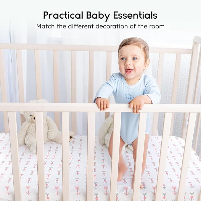 Yoofoss Baby Crib Sheets for Boys Girls, Fitted Crib Sheet 2 Pack for Standard - Image 6