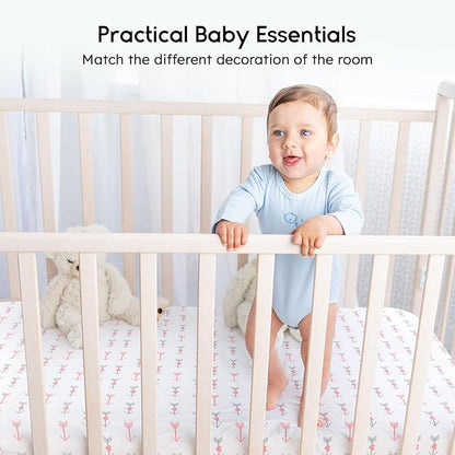 Yoofoss Baby Crib Sheets for Boys Girls, Fitted Crib Sheet 2 Pack for Standard - Image 6