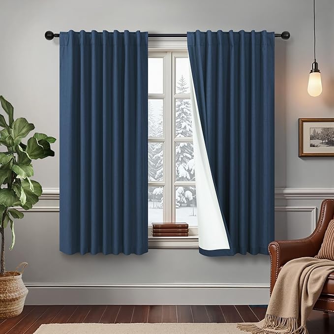 Small Window Curtains for Bathroom Sink Short Length 2 Panel Sets Back Tab Rod by DANCURTON