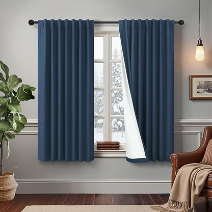 Small Window Curtains for Bathroom Sink Short Length 2 Panel Sets Back Tab Rod by DANCURTON