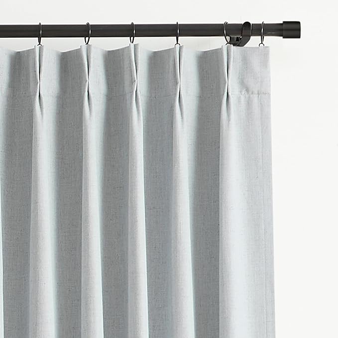 Vision Home Blue Fog Pinch Pleated Full Blackout Curtains Linen Blended Room - Image 4