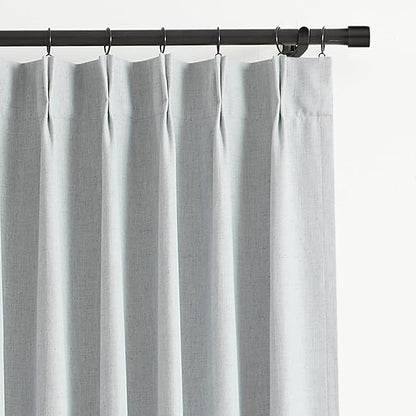 Vision Home Blue Fog Pinch Pleated Full Blackout Curtains Linen Blended Room - Image 4