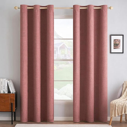 MIULEE 100% Blackout Linen Textured Curtains by MIULEE