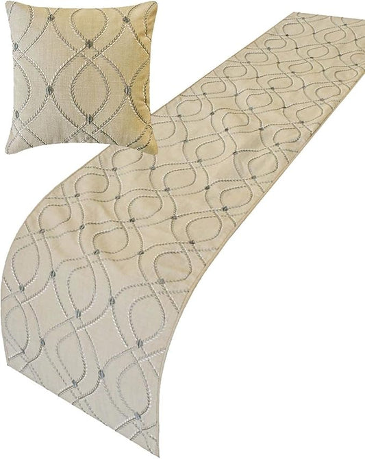 The HomeCentric Beige Bed Runner by TheHomeCentric