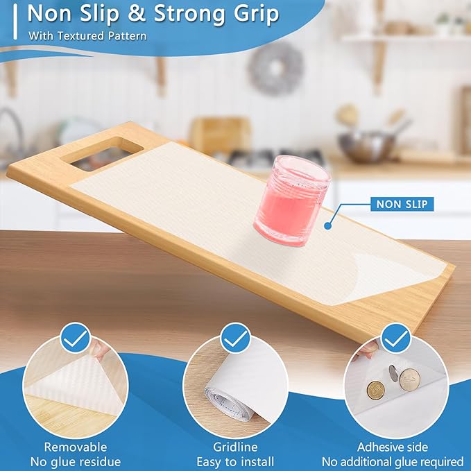Self-Adhesive Shelf Liner Kitchen Liner, Waterproof Backed Paper Easy Peel and - Image 3