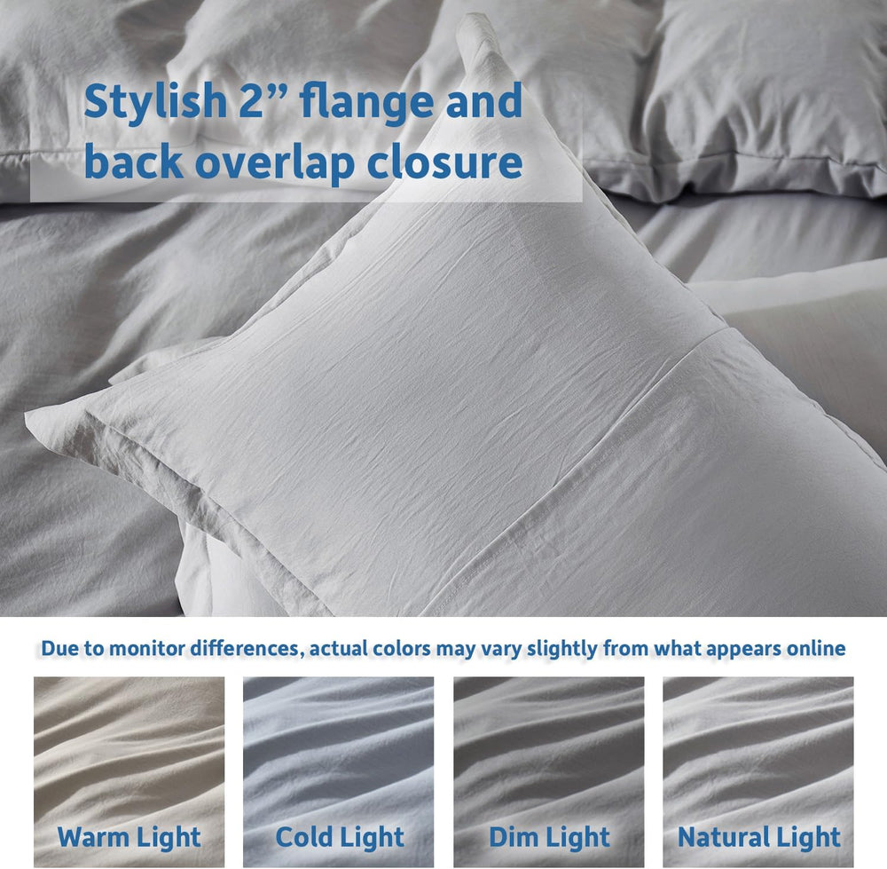 Nestl Light Grey Duvet Cover King Size - Soft Double Brushed King Duvet Cover...