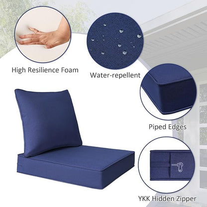 Outdoor Patio Chair Cushions Set, Water-Repellent, Fade Resistant, Deep Seat - Image 3