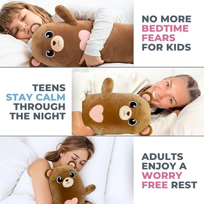 Bear Plush Body Pillow for Kids | Long Stuffed Animal Cuddle Pillow | Soft - Image 4