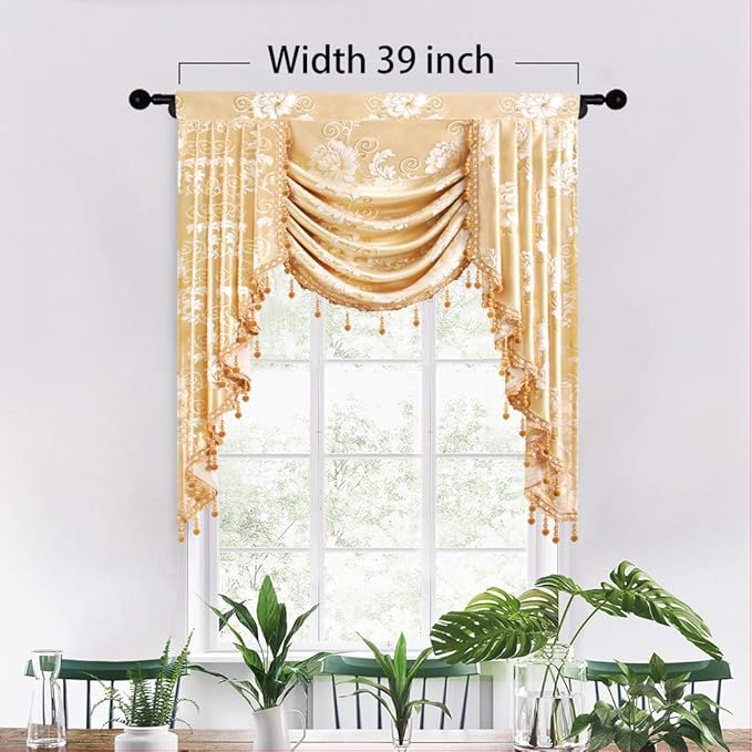 ELKCA Jacquard Single Swag Waterfall Valance - Image 2