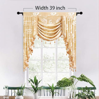 ELKCA Jacquard Single Swag Waterfall Valance - Image 2
