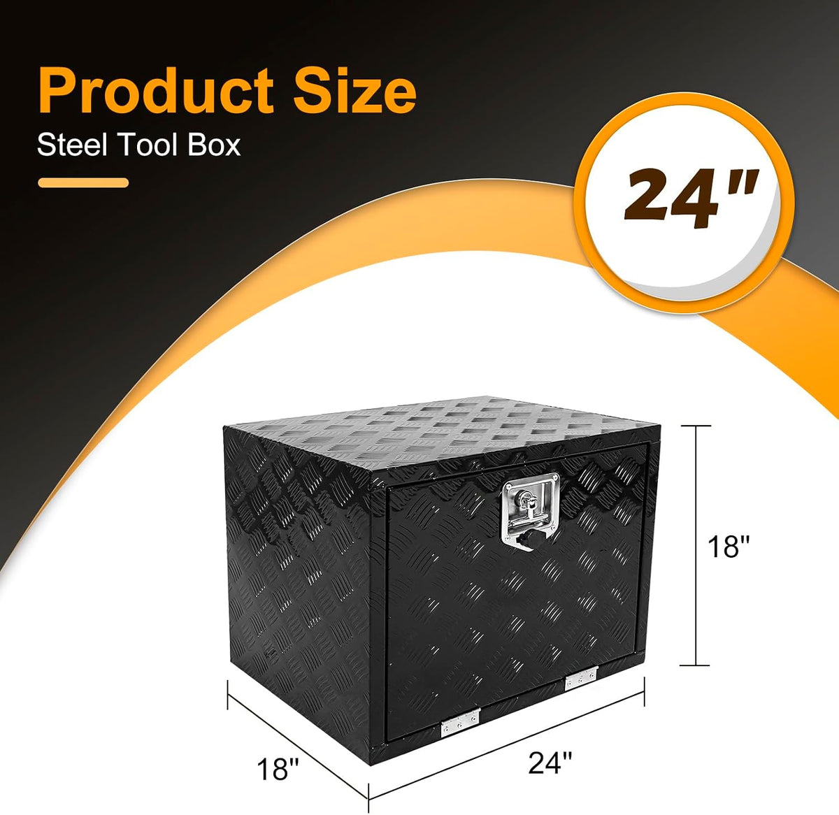 24 inch underbody truck tool box aluminum storage shown in use