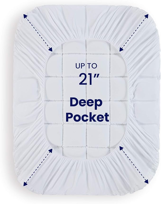 SLEEP ZONE Full Size Cotton Mattress Pad, Machine Washable Mattress Protector - Image 5