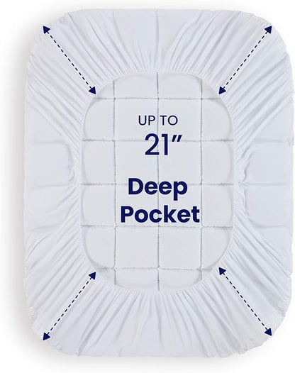 SLEEP ZONE Twin XL Cotton Mattress Pad - Image 3
