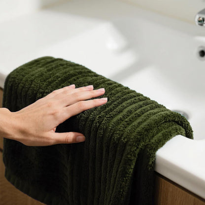 bath towel set, 40"x80" oversized bath sheets, olive, package contents
