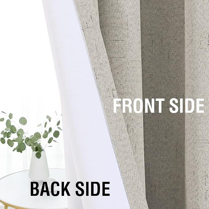 H.VERSAILTEX Linen Look 100% Blackout Curtains 45 Inches Long - Image 6