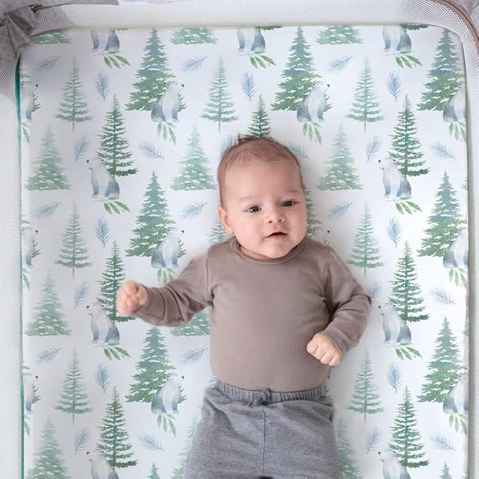 Pack n Play Sheets, BROLEX 2 Pack Mini Crib Sheets, Stretchy Portable Fitted - Image 4