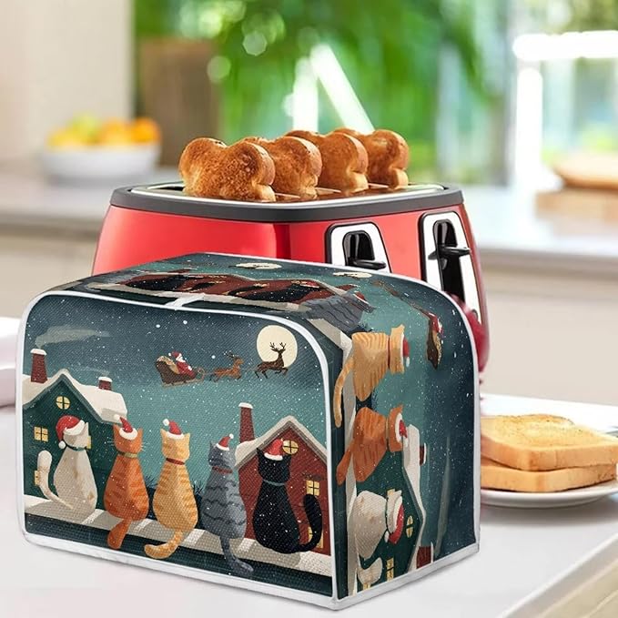 Christmas Cat Printed Toaster Oven Cover - Image 3