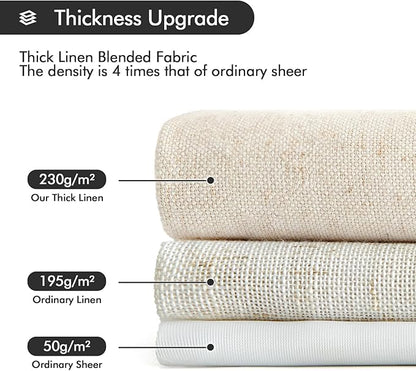 MIULEE Non-See-Through Privacy Linen Curtains 2 Panels, Light Filtering Window - Image 5