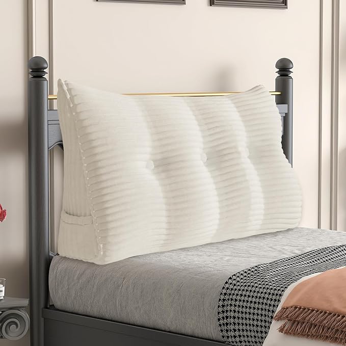 Daneey Headboard Pillow Twin, Triangular Wedge Headboard Pillow by Daneey