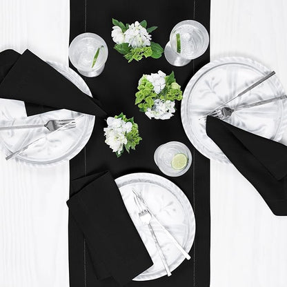 Solino Home Linen Black Table Runner 60 Inches - Image 3