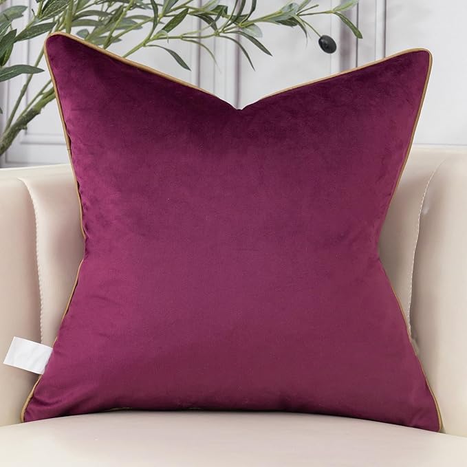 Aeckself Floral Pillow Cover 18x18 Inch, Luxury Velvet Embroidered Decorative - Image 2