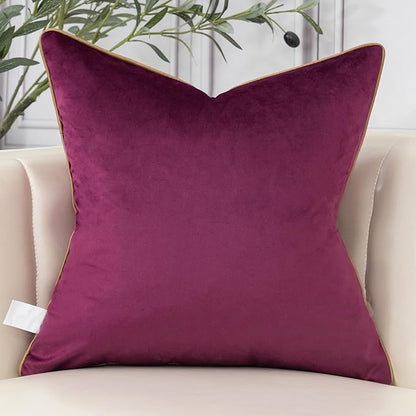 Aeckself Floral Pillow Cover 18x18 Inch, Luxury Velvet Embroidered Decorative - Image 2