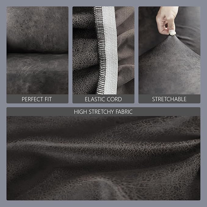 molasofa Leather Like Stretch Futon Slipcover Armless Futon Bed Sofa Cover - Image 4
