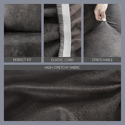 molasofa Leather Like Stretch Futon Slipcover Armless Futon Bed Sofa Cover - Image 4