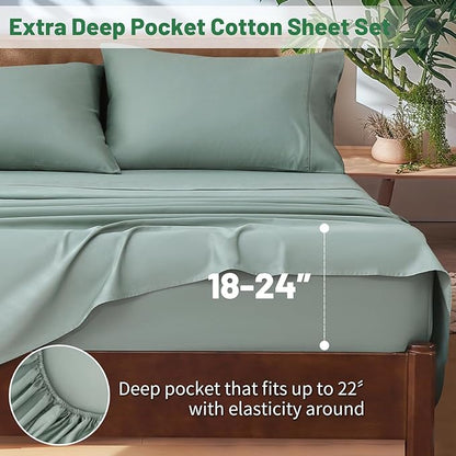 Extra Deep Pocket Queen Sheets 18-24 Inch 100% Egyptian Cotton 1000 Thread - Image 2