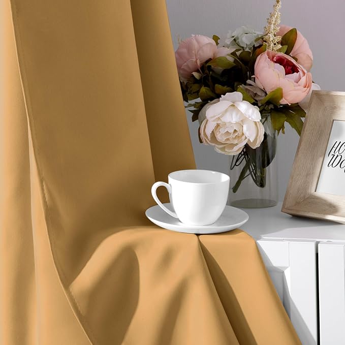 HOMEIDEAS Gold Blackout Curtains - Image 7