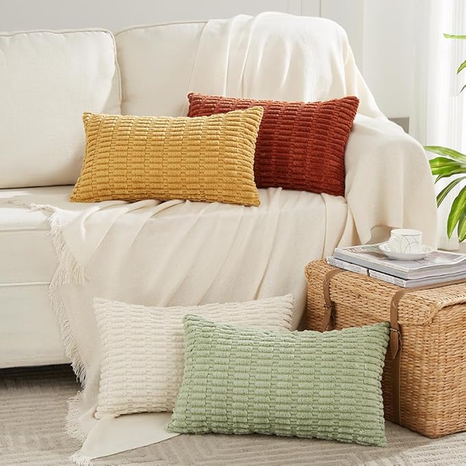 Fancy Homi 4 Packs Fall Boho Long Lumbar Decorative Throw Pillow Covers 16x24 by Fancy+Homi