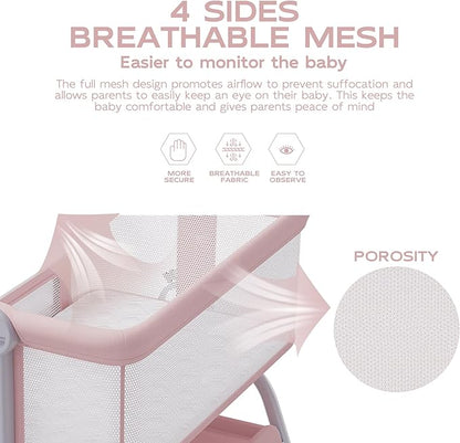BabyBond Baby Bassinet, 3 in 1 Bassinet Bedside Sleeper - Image 4