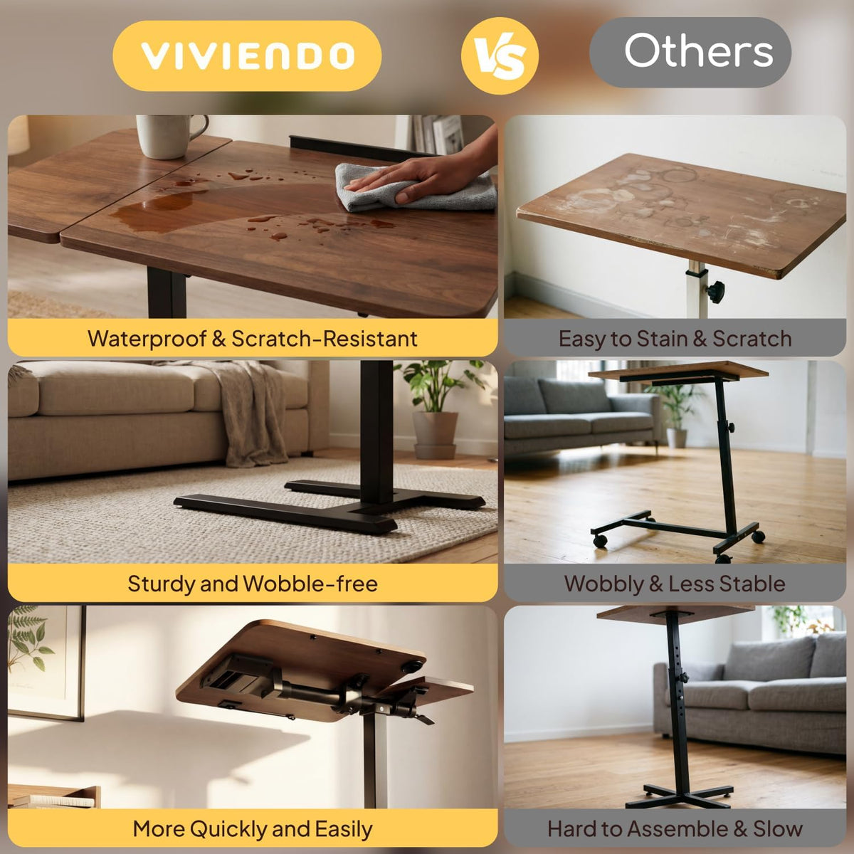 28" overbed table with wheels,dual-tiltable hospital medical over, front angle view