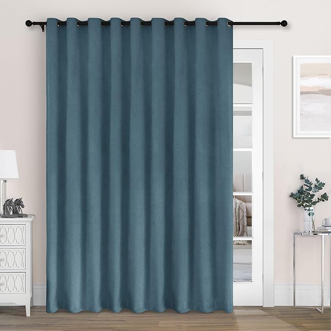 Macochico Extra Wide 100% Blackout Chenille Curtains 100" Wx102 L Thermal by Macochico