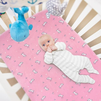 Pack and Play Sheets, Pack n Play Sheets | Mini Crib Sheets 2-Pack, Ultra Soft - Image 2