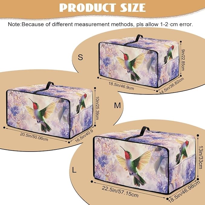 Hummingbird Hydrangea Floral Print Dust Cover - Image 7