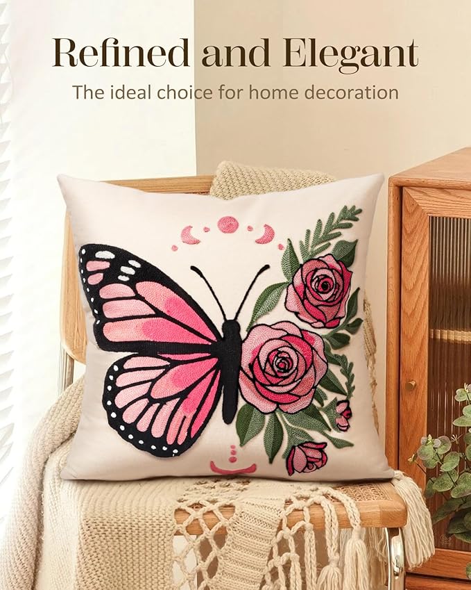 Embroidered Throw Pillow Covers 18x18 Inch - Image 5