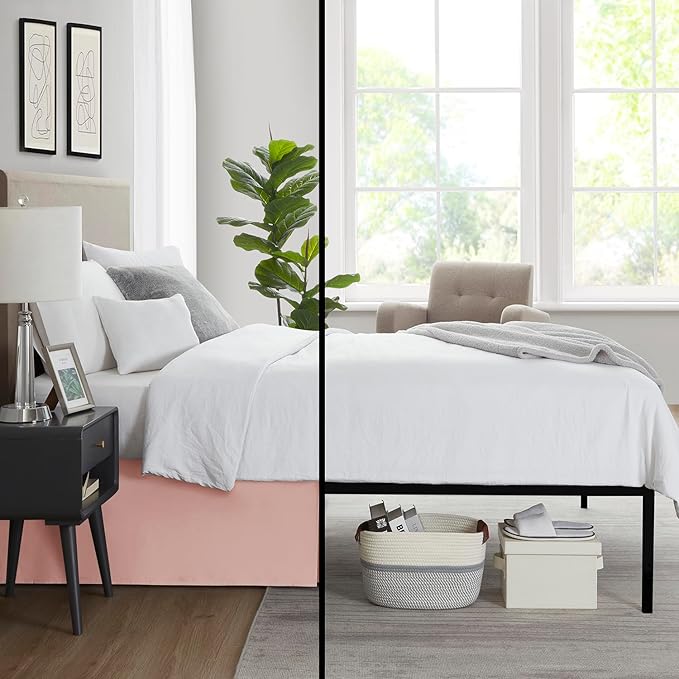 Nestl Peach Beige Twin XL Bed Skirt - Image 6