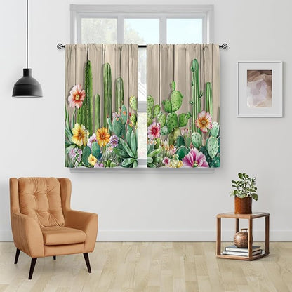 Aimego Cactus Floral Kitchen Curtains - Image 2