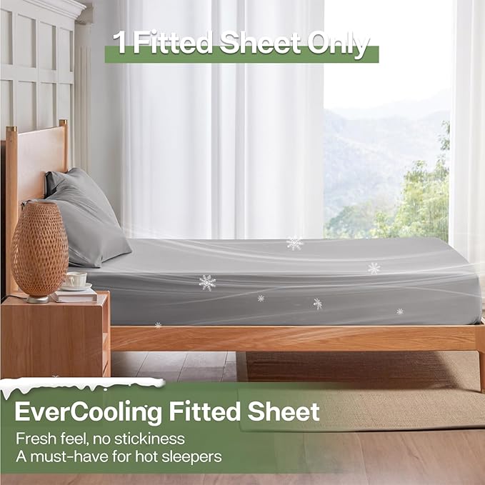 MR&HM King Fitted Sheet Only, Ultra-Soft Rayon Derived from Bamboo & Polyester - Image 3