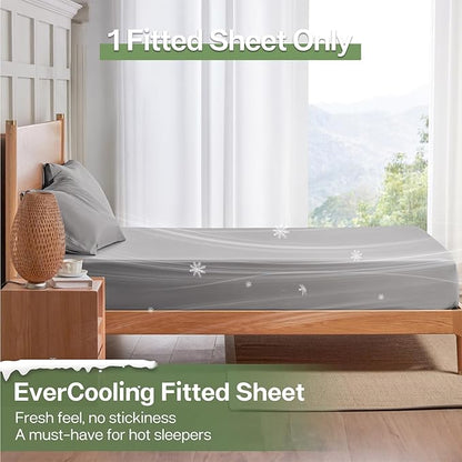 MR&HM King Fitted Sheet Only, Ultra-Soft Rayon Derived from Bamboo & Polyester - Image 3