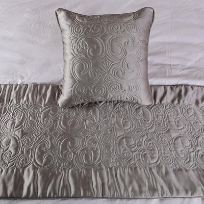 The HomeCentric Handmade Silver King 90 x 18 inch Bed Runner - Image 5