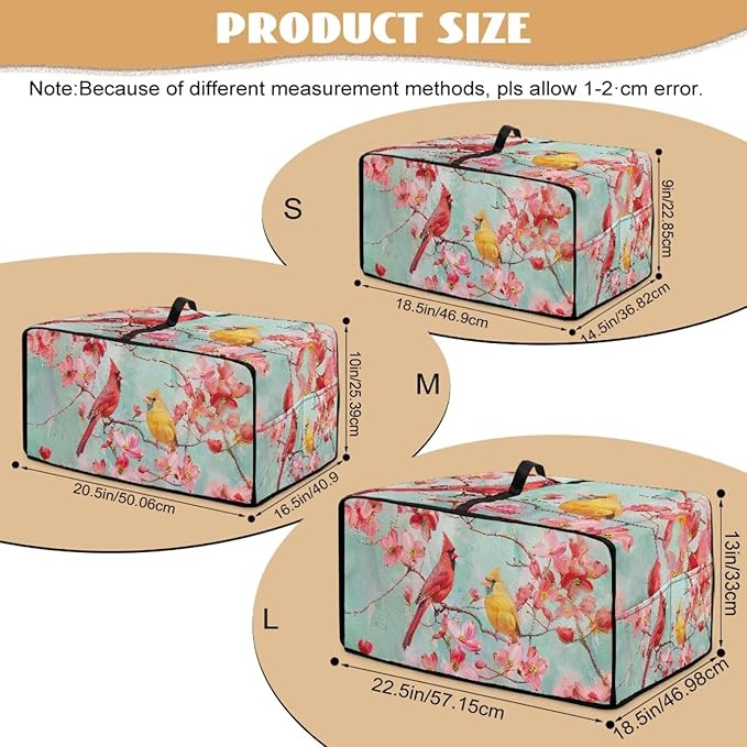 Cardinal Cherry Blossom Print Microwave Oven Cover Waterproof Dust-Proof - Image 7