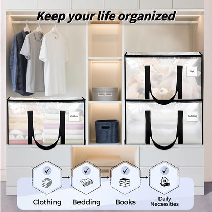 ukeetap 8 pack extra large clothes storage bins on a desk or shelf