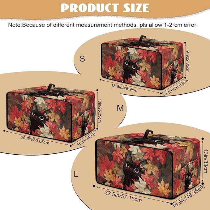 Cat Maple Leaf Print Toaster Oven Dust Cover - Image 7