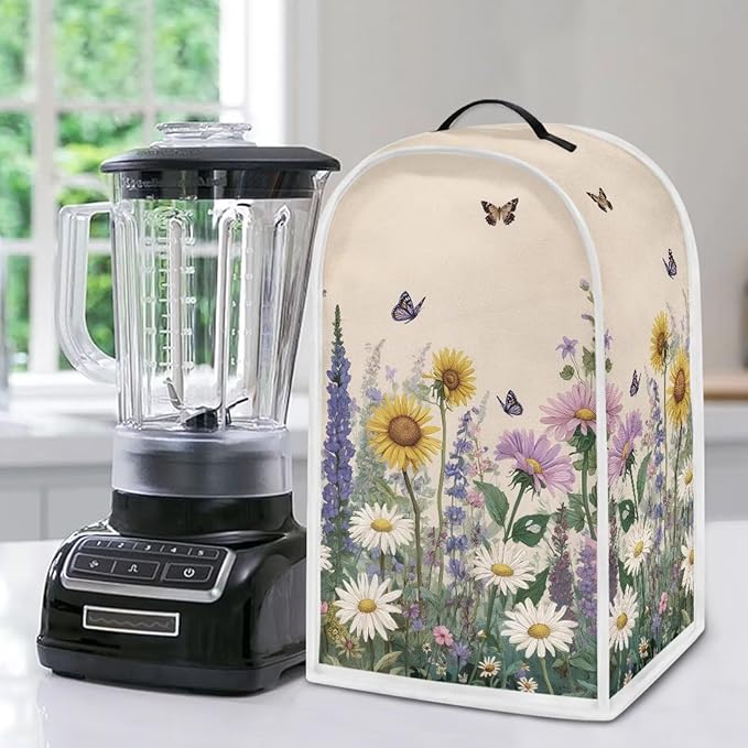 Talayituse Sunflower Daisy Lavender Butterfly Print Blender Dust Cover - Image 5